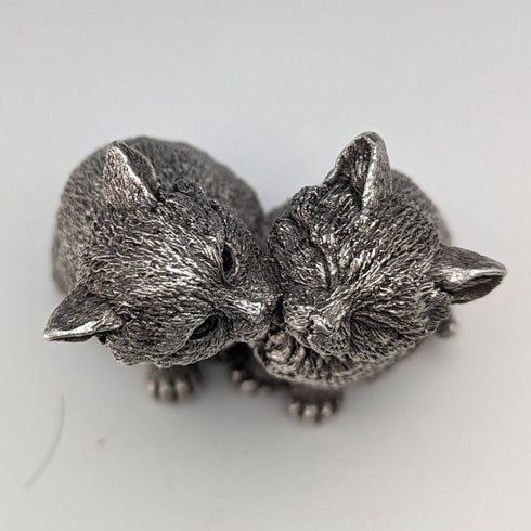 UK William Comyns Two Kittens Sterling Silver Filled Sculpture Figurine 178g